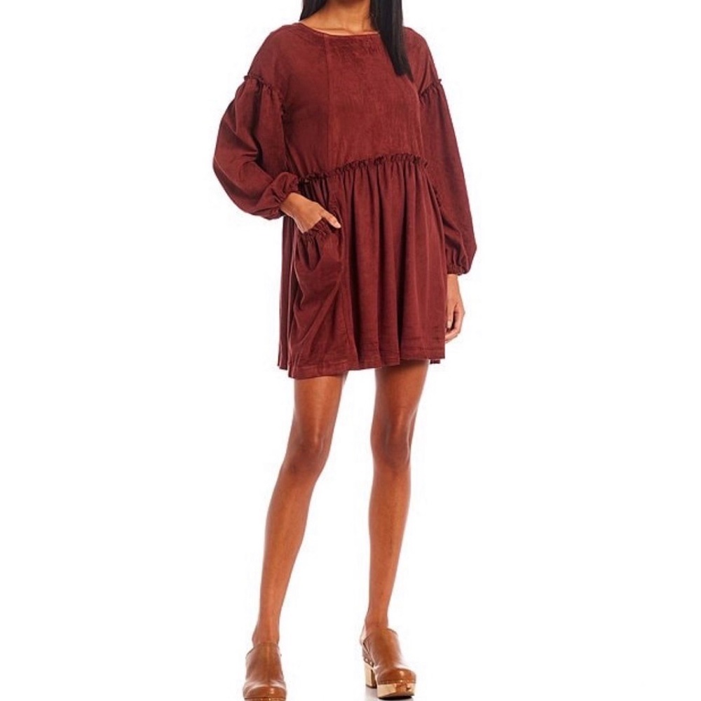 Maroon Suede Dress